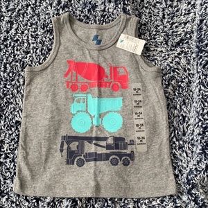 Baby boys construction 🚧 trucks tank top